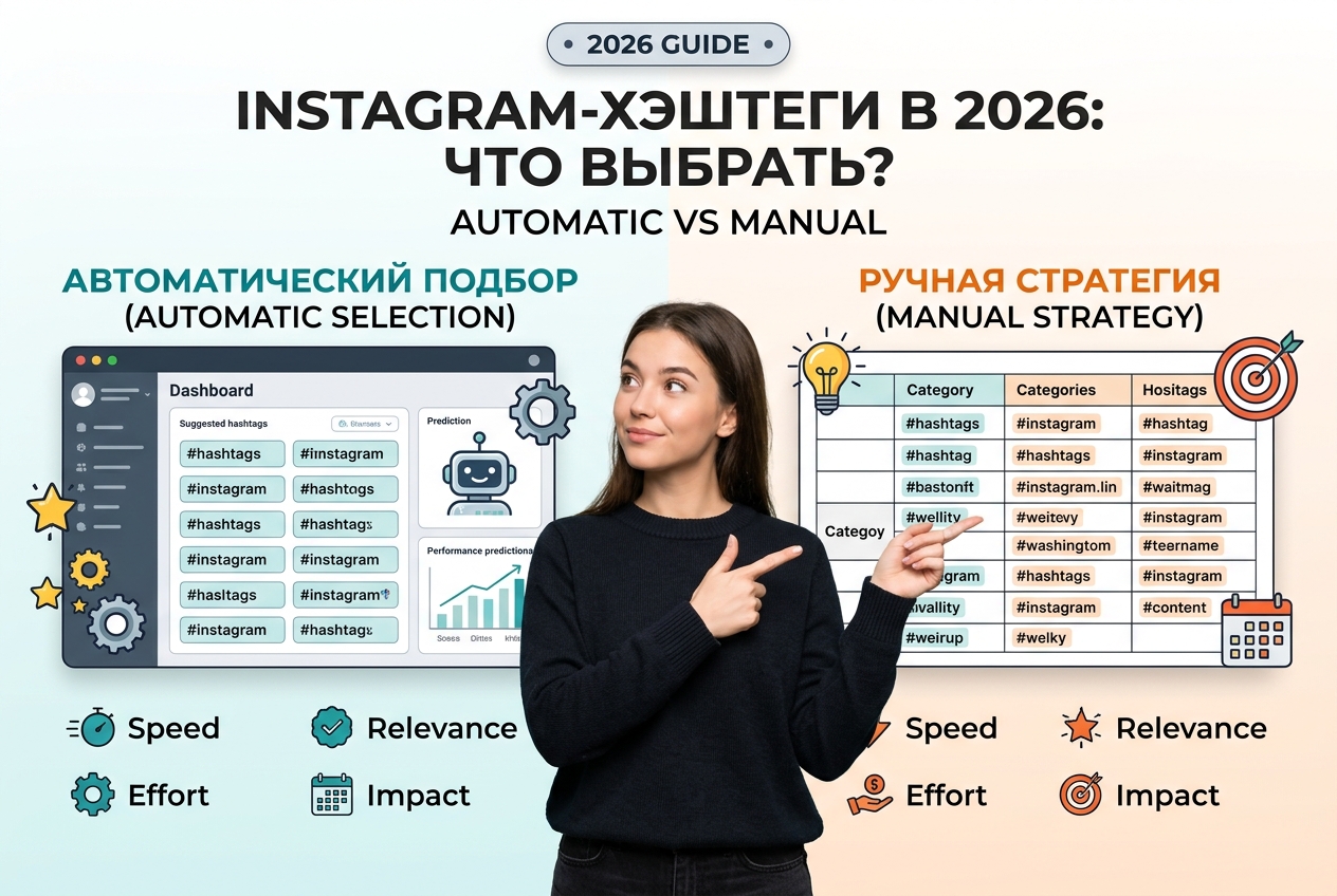 Instagram-хэштеги в 2026: автоматический подбор vs ручная стратегия